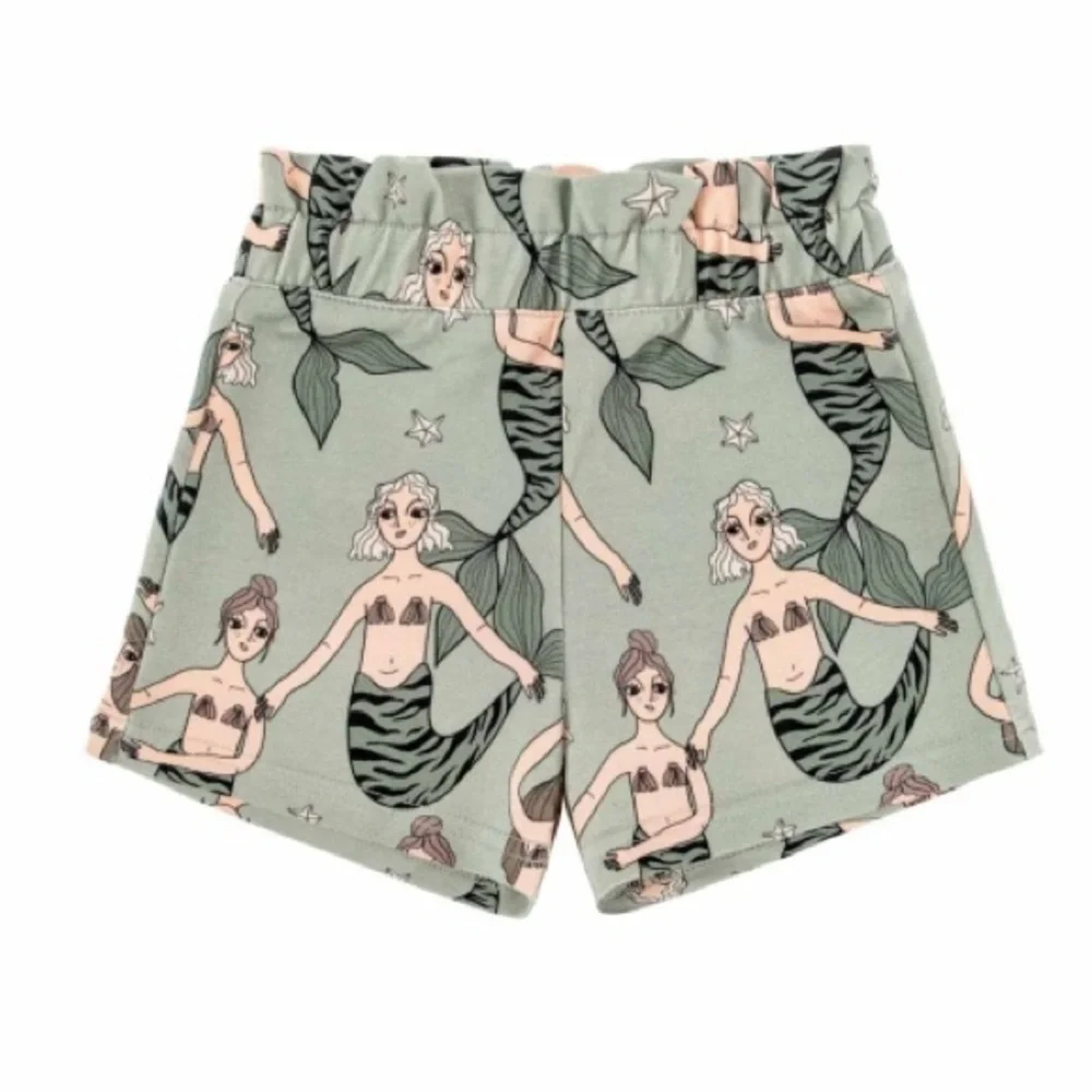 DEAR SOPHIE MERMAID Mint Green PAPERBAG Pull On SHORTS size 7/8 122/128 Medium